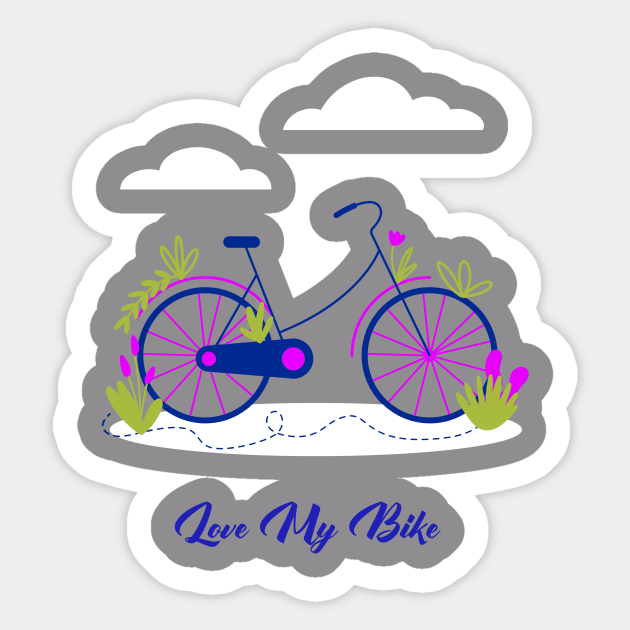 Love My Bike Sticker by HappyGirlinWorld